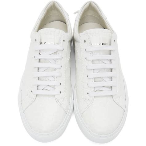 Givenchy: White Croc Urban Knots Sneakers 